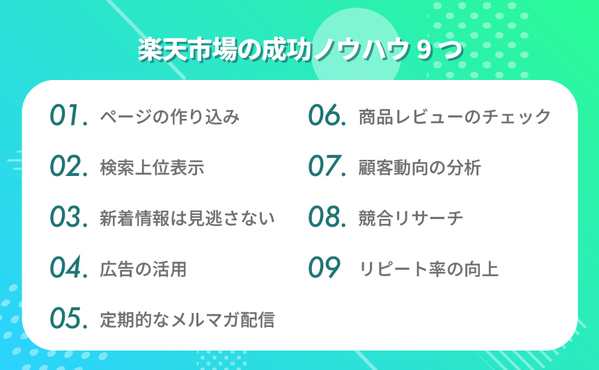 楽天市場での出店で成功するためのノウハウ9つ