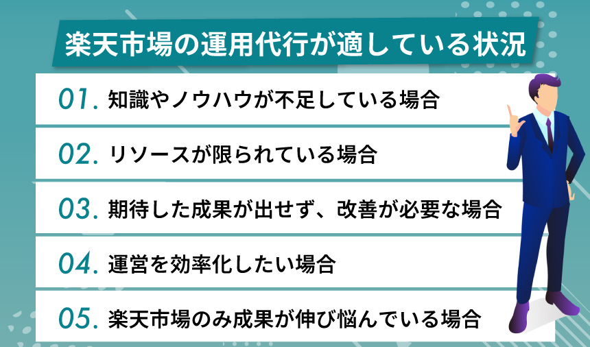 楽天市場の運用代行が適している状況