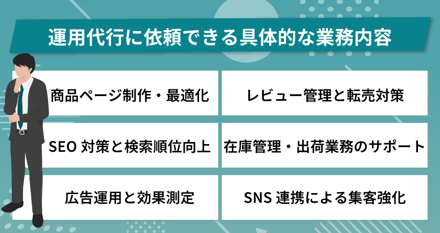 Amazon運用代行に依頼できる具体的な業務内容
