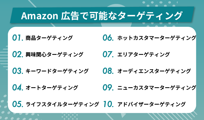 Amazon広告で可能なターゲティング