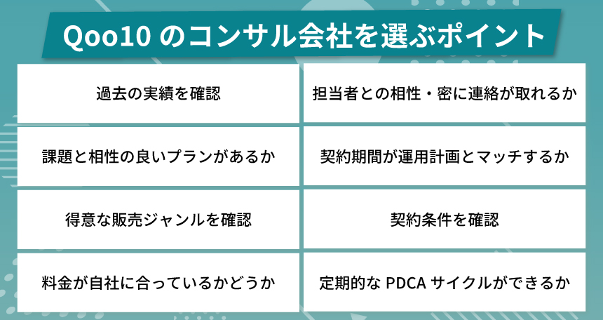 Qoo10のコンサル会社を選ぶポイント