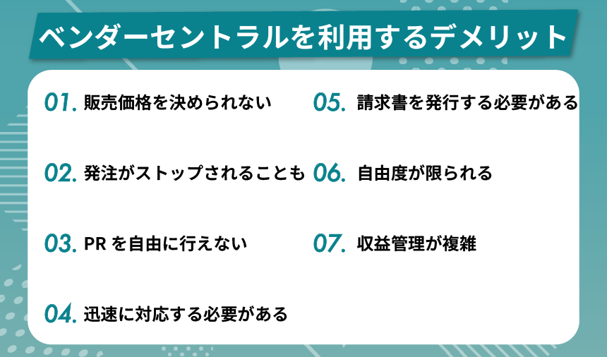 Amazonベンダーセントラルを利用するデメリット
