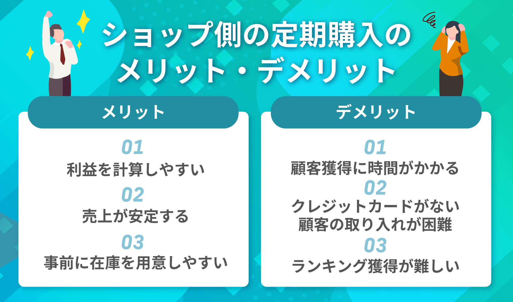 ショップ側の定期購入のメリット・デメリット