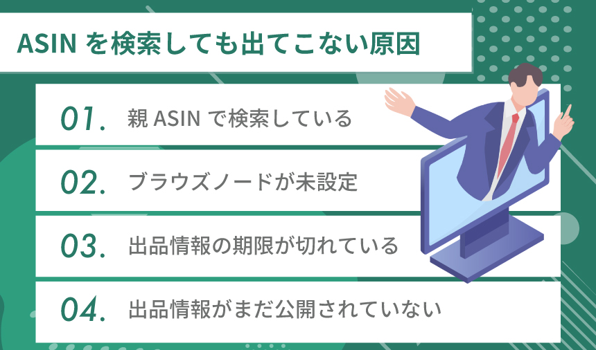 ASINを検索しても出てこない原因