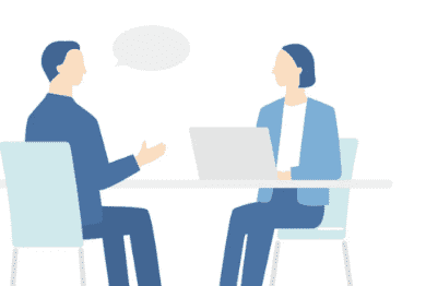 2人が話し合っているイラスト