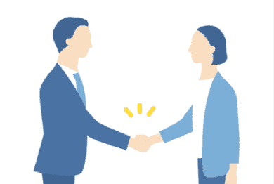 2人が握手しているイラスト